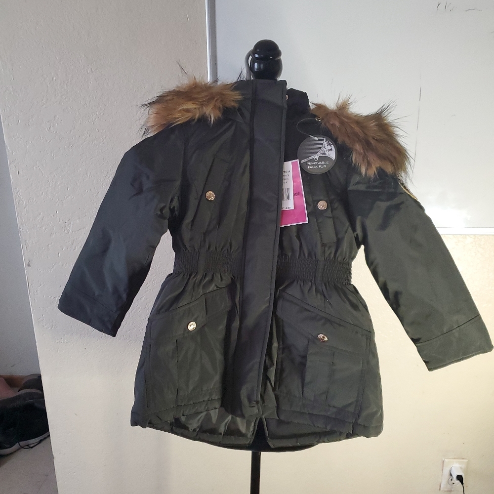Weatherproof Olive Army Green Insulated  Faux Fur